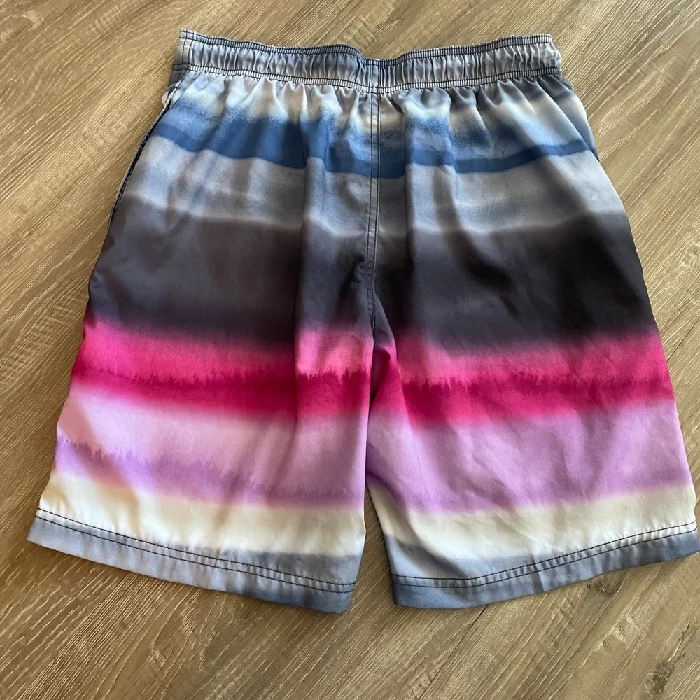 Speedo Men's Swim Trunks Size M Multicolor Striped Board Shorts Beach Vacation